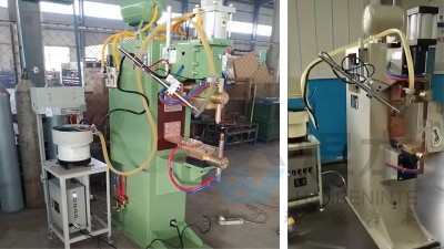 青島焊本為客戶現(xiàn)場調(diào)試點(diǎn)焊機(jī)和螺母輸送機(jī)